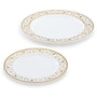 Round Elama Plastic Dinnerware Set, White/Gold, 150 Piece~#|#~99048E24-3174-42F4-82F7D9F4CBE1DA77_sc7