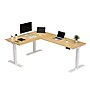 FlexiSpot E7 76"W Electric L-Shaped Adjustable Bamboo Top Standing Desk, White (E7LW557624BAM)~#|#~99131811-CD04-4A7E-879972E293FD254E_sc7