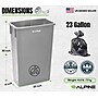 Alpine Industries Plastic Trash Can and Dolly, 23 Gallon, Gray (ALP477-GRY-PKD)~#|#~99B555A2-928F-4CDC-93C0BF4C95628CF1_sc7