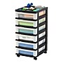 Iris 6-Drawer Durable Storage Cart, Plastic, Black/Clear (116862)~#|#~9A23E334-726D-45B7-92666FF9DA9EEE39_sc7
