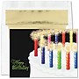 Customizable "Sparkling Candles" Birthday Cards, Blank Inside, w/ Gold Lined White Fastick Env, 50/Box~#|#~9AB4060A-60DF-49EE-B796FC87EFC1B48F_sc7