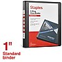 Staples 1" 3-Ring View Binder, D-Ring, Black (55395/26431)~#|#~9B4D7144-6392-4056-A0E22B0B23B28246_sc7