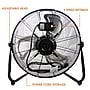Vie Air Industrial 20" Floor Fan, 3-Speed, Black (938109800M)~#|#~9CAAF09C-29A2-4D78-8B694C207E55AD40_sc7