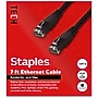 Staples TECH Cat 6 Ethernet Cable, 7 ft, Black, High-Speed Network Patch Cord, RJ45 Male to Male for Router/PC~#|#~9CAB2CA4-37FA-4884-BE18EAB6EDCED768_sc7