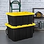 Sterilite 27 Gallon Industrial Garage Tote with Snap-on Lid, Plastic, Yellow/Black, 6/Carton (50659Y06)~#|#~9D45D7D3-EE2C-427B-88C69F246D73D7EA_sc7