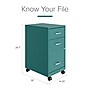 Space Solutions 3-Drawer Mobile Vertical File Cabinet, Letter Size, Lockable, 26.7"H x 14.25"W x 18"D, Teal (24431)~#|#~9D5F1CB1-8A39-49DC-AFB6511F5C9BB300_sc7