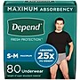 Depend Fresh Protection Incontinence Underwear Men, Small/Medium, Grey, 80 Count (54202)~#|#~9D6F1F2E-174B-477C-A1309ACD54C4AC8F_sc7