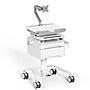 Mount-It! MedHub Mobile Medical Cart Workstation with Drawers, Monitor arm, and Locking Caster Wheels, White/Grey (MI-16026)~#|#~9DF26CC4-028B-4819-AFF0FA7FE928D2F9_sc7