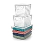 Azar Displays Diamond Pattern Storage Bins, Assorted Sizes, Clear (556903-SET)~#|#~9E4AF1DE-79A2-4FFF-BF48A26339AA2DD8_sc7