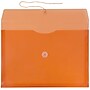 JAM Paper Premium Plastic Filing Envelope with Button & String Closure, Legal, Orange, 3/Pack (219B1ORX3)~#|#~9E621235-567D-4CAC-9AA9C4E4858130E4_sc7