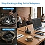 Uncaged Ergonomics Travel Power Strip with USB-C, 3 AC, 2 USB-C (20W), 1 USB-A, 3.4 ft Cord, Black~#|#~9ECE2820-4FD0-4BCA-9DB317584AE0E9AF_sc7