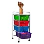 Mind Reader 4-Drawer Storage Utility Cart, Metal/Plastic, Multicolored (4DPTROLL-ASST)~#|#~9FC51045-9797-405A-ACF66DBB4C8039D6_sc7