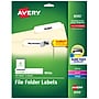 Avery Laser/Inkjet Permanent File Folder Labels, 2/3" x 3-7/16", White, 150 Labels/Pack (8593)~#|#~A0533F71-2066-4AC6-B0E5CADE618382E7_sc7