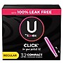 U by Kotex Click Regular Compact Tampon, Unscented, 32/Pack (51583)~#|#~A0667B29-AE3B-4CF9-A342021AEEE8D8B1_sc7