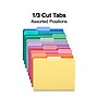 Staples File Folders, 1/3-Cut Tab, Letter Size, Assorted Colors, 100/Pack (ST508804-CC)~#|#~A0C9F88D-30C5-4EBC-B704EEE9ADB167FC_sc7