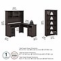 Bush Furniture Cabot 60"W L Shaped Computer Desk with Hutch and 5 Shelf Bookcase, Heather Gray (CAB011HRG)~#|#~A16F9079-D4DB-4B6F-ACAD830DDCF6FEA3_sc7