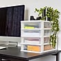 Iris 4-Drawer Desktop Unit, White/Clear, 2/Pack (587013)~#|#~A240C3C3-6CB5-493D-B892B701EF00A74D_sc7