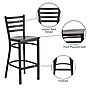 Flash Furniture HERCULES Series Traditional Metal Ladder Back Restaurant Barstool, Black/Walnut Wood (XUDG697BBARWAW)~#|#~A2C5DC22-2B04-419E-ADD08F0E4CEE6B05_sc7