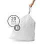 simplehuman 5.2 Gallon Trash Bag, Low Density, White (CW0254)~#|#~A2D5BD42-4023-4A2C-9594B6F9088D3FD1_sc7