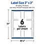Avery Laser/Inkjet Square Multipurpose Labels, 3" x 3", White, 60/Pack (S00ETD)~#|#~A3246332-8027-47C7-AF5BEF74A2D81597_sc7