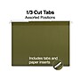 Staples 100% Recycled Reinforced Recycled Hanging File Folder, 1/3-Cut Tab, Letter Size, Standard Green, 25/Box~#|#~A34B5312-6E39-48A2-9A8560EF26E261F4_sc7