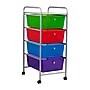 Mind Reader 4-Drawer Storage Utility Cart, Metal/Plastic, Multicolored (4DPTROLL-ASST)~#|#~A37FC639-EDD6-4951-BBF56B6EB1EF6149_sc7