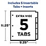 Avery Big Tab Insertable Plastic Dividers with 2 Pockets, 5 Tabs, Multicolor (11906)~#|#~A38DB8D6-89A8-4C11-8283AD842F3A06AC_sc7