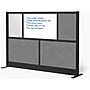 Luxor Workflow Series 5-Panel Freestanding Modular Room Divider System Starter Wall with Whiteboard, 48"H x 70"W, Black/Gray~#|#~A391F24C-0B6A-4176-9B7E70B895B46A27_sc7