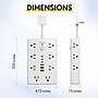 Overtime OS70 22-in-1 Multi-Port 16-Outlet 3 USB-A 3 USB-C Ports Power Strip, White (OADOS70)~#|#~A3FA83DA-C10D-4502-996E3101FB65C94D_sc7