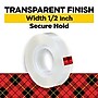 Scotch Transparent Clear Tape Refill, 0.5" x 36 yds., 1" Core, Clear (600-121296)~#|#~A4217A99-8548-4108-9FD788837E48F0DA_sc7