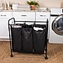 Household Essentials 3-Section Rolling Laundry Sorter, Polyester, Black (HE1111)~#|#~A47A4862-4C70-4B06-9861C59379ED96CA_sc7