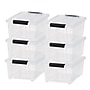 Iris 13.5 Quart Storage Container with Hinged Lid, Plastic, Clear, 6/Pack (500295)~#|#~A4B71FDF-3E3E-43E5-AE92E6AACD1FCF7B_sc7