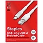 Staples TECH USB-C to USB-A Charging Cable, 3.3 ft., 480 Mbps, White (ST62337)~#|#~A5286D2C-6FC4-4AF0-A267359067598BF0_sc7
