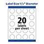 Avery Print-to-the-Edge Inkjet Round Labels, 1 1/2" Dia, White, 400 Labels/Pack (8293)~#|#~A52AABD2-4F94-41B3-BA164D9A36742AD6_sc7