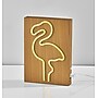 Simplee Adesso LED Wood Framed Neon Flamingo Table/Wall Lamp, 9"H, Brown/Multi-Color (SL3722-12)~#|#~A57CAC43-5287-4AEE-B68AE2105B0DD69C_sc7