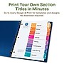 Avery Ready Index Table of Contents EcoFriendly Paper Dividers, 1-8 Tabs, Multicolor, 3 Sets/Pack (11081)~#|#~A68513E6-6FB5-4058-83C3FDCA5512D01F_sc7