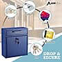 AdirOffice Steel Indoor/Outdoor Interoffice Drop Box Mailbox, Medium, Blue (631-05-BLU-PKG)~#|#~A6AC9498-59E2-4AAB-82AA50E51DDDA034_sc7
