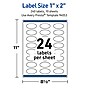 Avery Oval Laser Multipurpose Labels, 1" x 2", White, 240/Pack (19479399180)~#|#~A6AD448D-D56A-4990-9865F59EAE820C8F_sc7