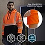 Ergodyne GloWear 8317BK High Visibility Long Sleeve Black Bottom Hooded Sweatshirt, ANSI Type R, Class 3, Orange, Large (22984)~#|#~A6B14387-B6C0-4FE6-9DF261BB03619E37_sc7