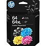 HP 64XL/64 Black High Yield and Tri-Color Standard Yield Ink Cartridges, 2/Pack (3YP23AN#140)~#|#~A74AF1CF-1946-4F89-AA35F378BEC336EE_sc7