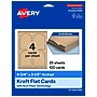Avery Arched Integrated Cards, Matte Kraft Brown, 100/Pack (19479398966)~#|#~A7593BFF-AAE2-438D-A5C06AE2546A56DC_sc7