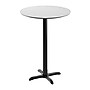 Flash Furniture Acadia 31.25" Round Wooden Dining Table with X-Base, White Faux Marble/Black Base (STRD31WMAT2222B)~#|#~A759D889-3ECA-493E-8791239C2507DB9B_sc7