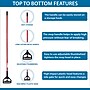 BISON LIFE 63" Quick Change Metal Wet Mop Handle, Red/Black, 6/Pack (BP-RMH-09)~#|#~A75F4957-67D1-49AA-AA18A5250B40A6D6_sc7