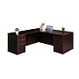 Boss Office Products 66" L-Shaped Desk with 2 File Pedestals, Mahogany (GROUPA21-M)~#|#~A77C7DDB-EA51-4600-B78EDDDD4C7D358F_sc7