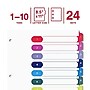 Staples Customizable Table of Contents Numeric Dividers, 10-Tabs, 24 Sets, Multicolor ~#|#~A7894814-B0B2-4B53-996968F951854F8B_sc7