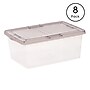 Iris 17 Quart Snap Top Plastic Snap Closure Storage Bin, Clear, 8/Pack (500156)~#|#~A7DA678C-86E5-41C5-9EE25C326F5AD134_sc7