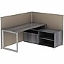 Lorell System Partition Privacy Screen, 60"H x 60.8"W, Freestanding, Gray Fabric, Steel Frame (LLR90255)~#|#~A7F695CD-3835-4883-ADC3E911A9D31948_sc7