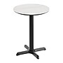 Flash Furniture Acadia 24" Round Wooden Dining Table with X-Base, White Faux Marble/Black Base (STRD24WMAT2222)~#|#~A83B213E-DA50-49DC-A1189AAAEBA0AA65_sc7