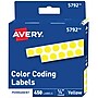 Avery Color-Coding Labels in Dispenser, 1/4" Dia, Yellow, 450 Stickers/Pack (5792)~#|#~A919ACC9-B31F-4745-A973ECA55C0F072A_sc7
