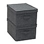 Household Essentials Large Stackable Folding Fabric Storage Bin, 8" x 12"x 15", 24.93 Qt., Gray, 2/Pack (7513-1)~#|#~A94784EF-AF1C-4470-AB194659D8B07403_sc7